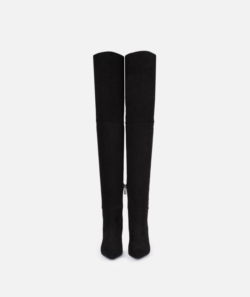 Ботфорты черные замшевые