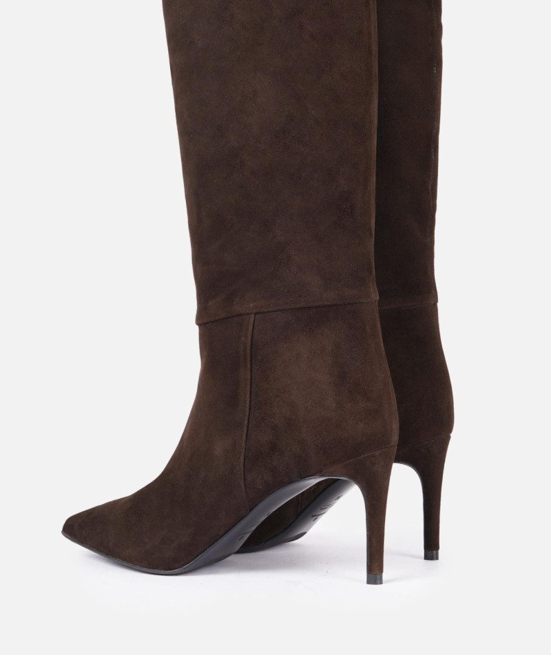 Ботфорты коричневые замшевые