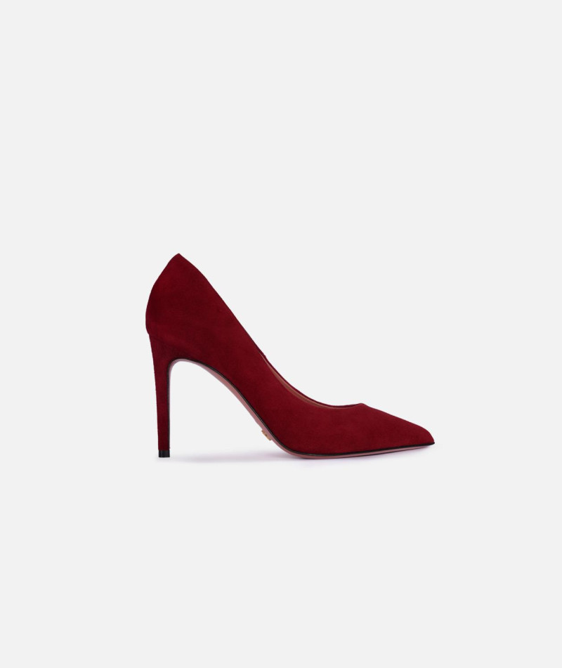 Лодочки бордовые замшевые