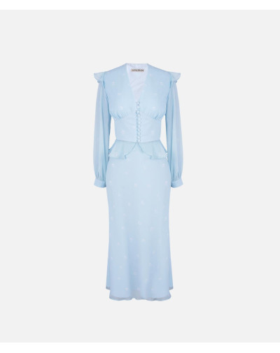 Костюм міді блакитний