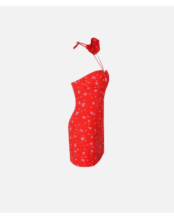 Сукня міні з трояндою червона